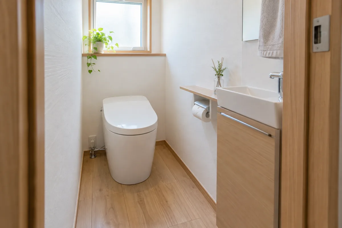 トイレ交換の費用を考えるときの、便器と床・壁までがそろった空間のイメージ